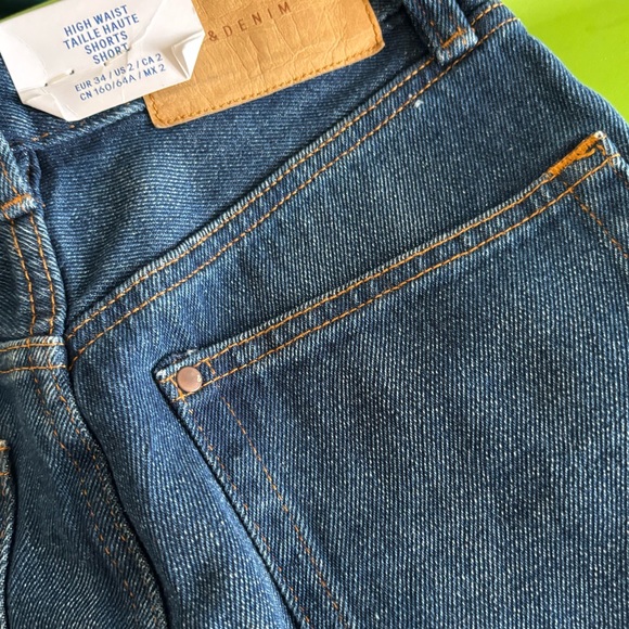 H&M Size 2 Blue high waisted Shorts - Picture 6 of 10